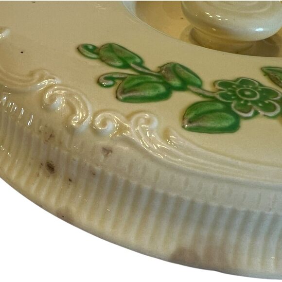 Homer Laughlin Oven Serve 1 Qt Casserole Dish Green Floral Vintage Cottagecore - Picture 7 of 14